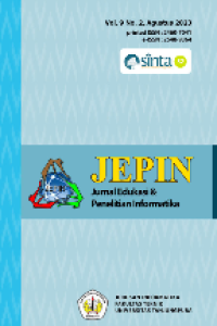 Image of JEPIN ( Jurnal Edukasi & Penelitian Informatika ) Vol 9, No 2 (2023)