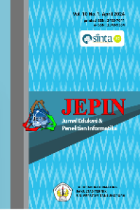 Image of JEPIN ( Jurnal Edukasi & Penelitian Informatika ) Vol 10, No 1 (2024)
